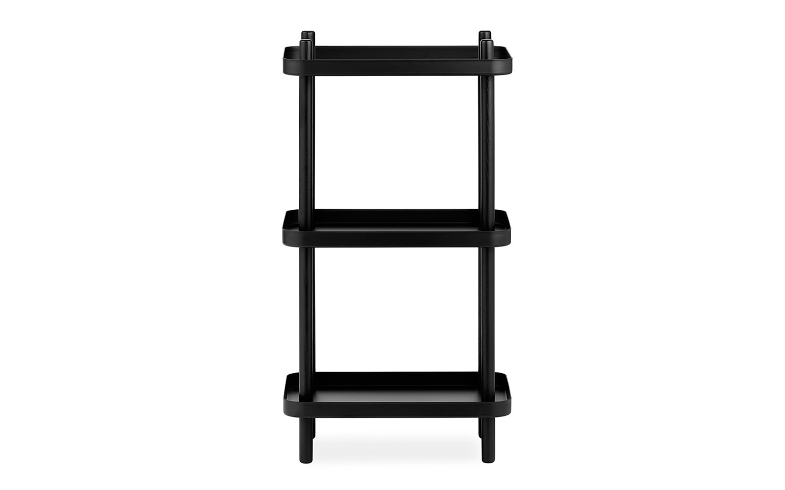 One Step Up Bookcase | low | white steel and ash
