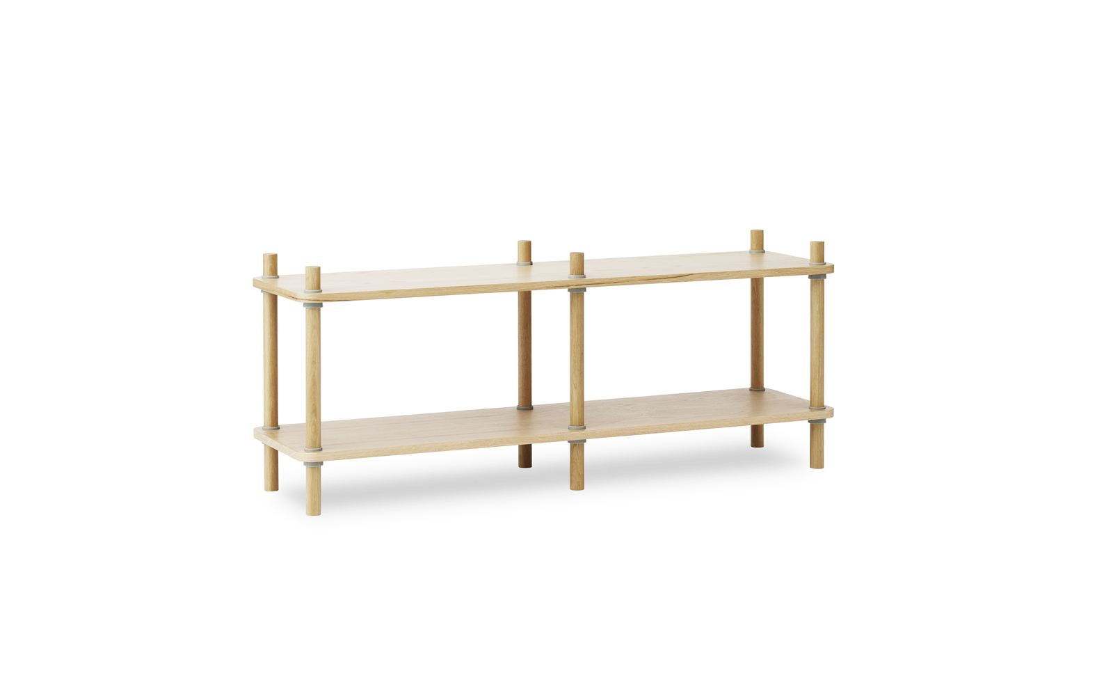 One Step Up Bookcase | low | white steel and ash