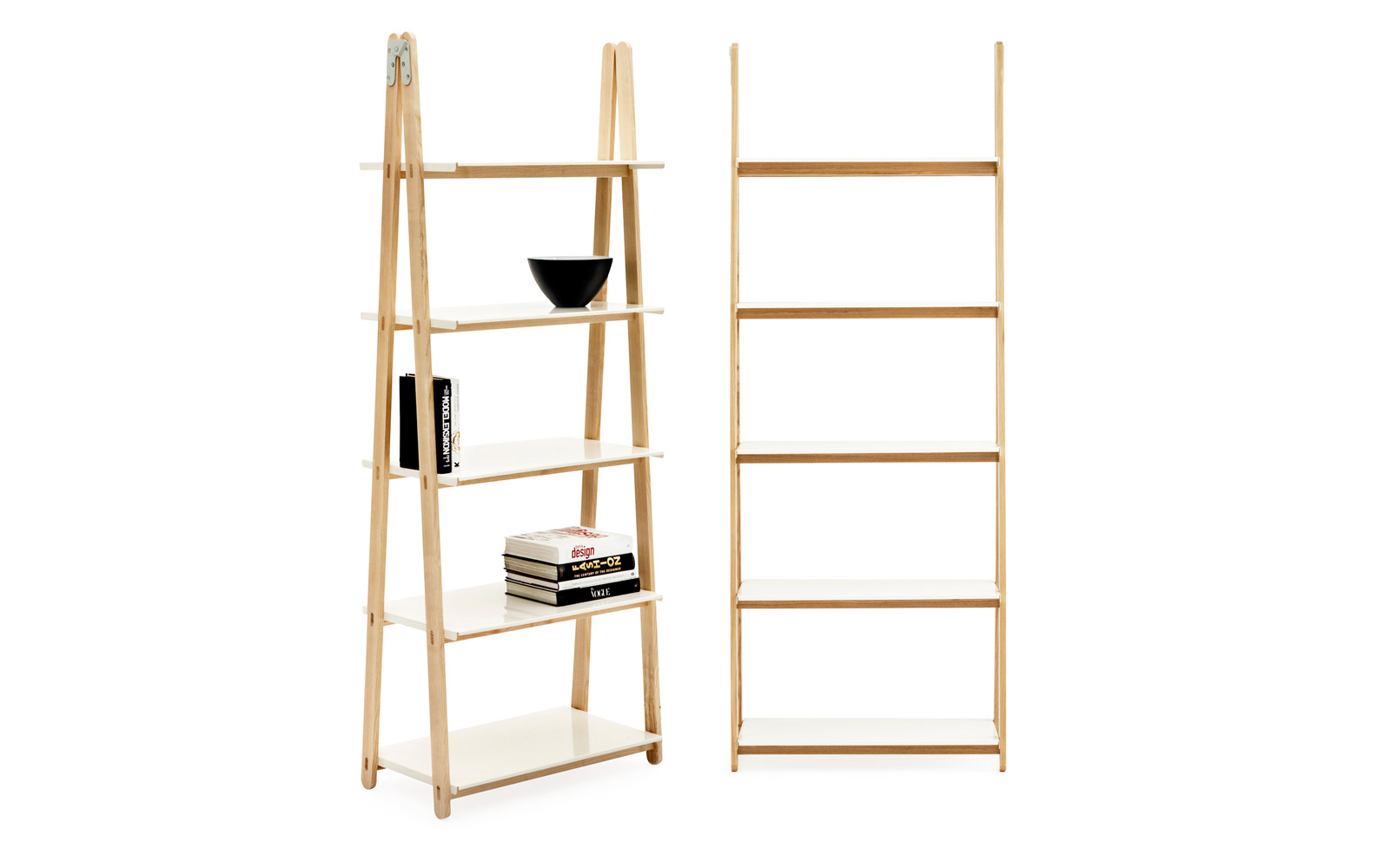 本棚・本収納 Normann  ONE STEP UP BOOKCASE One Step Up Bookcase| high | white steel and ash