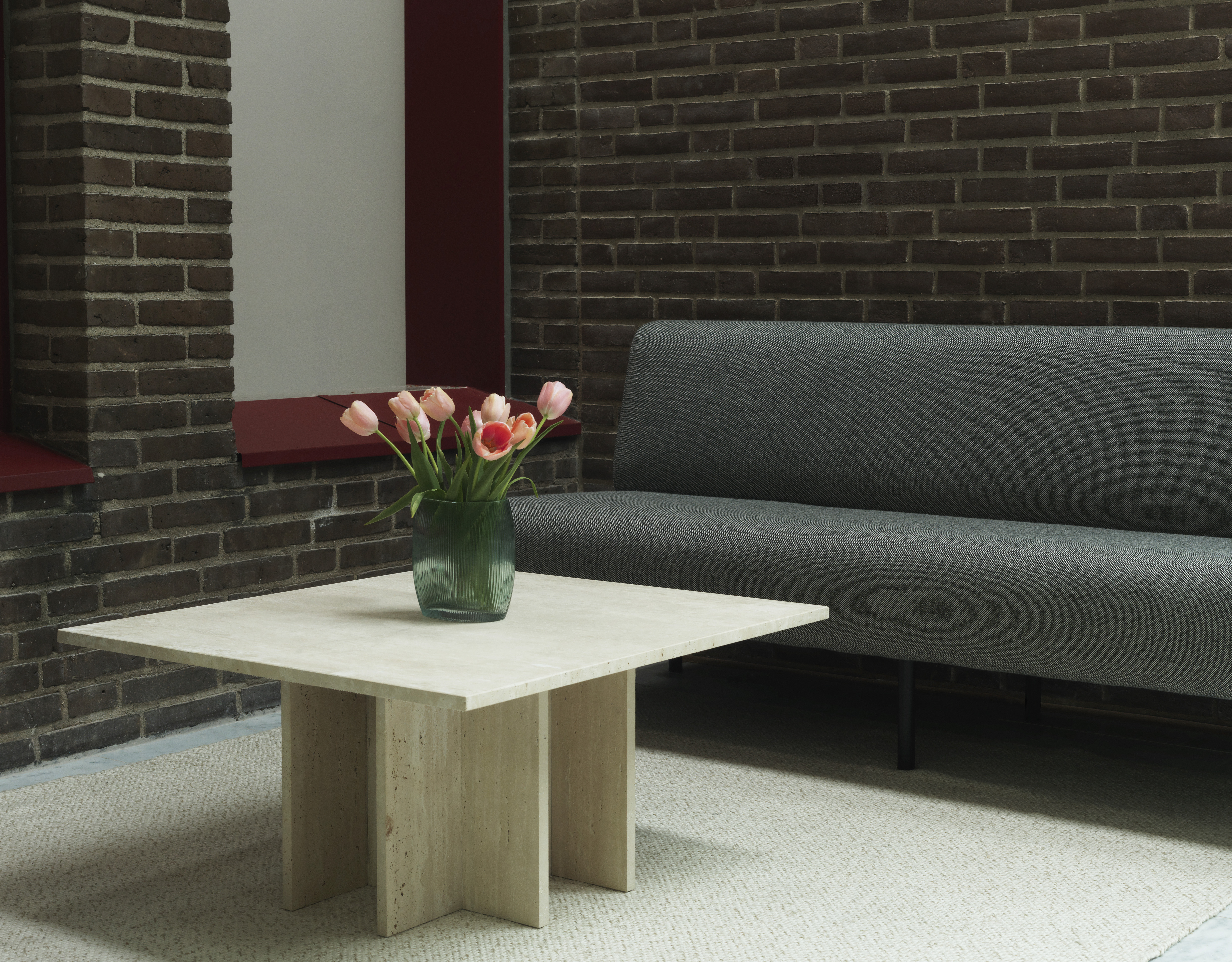 Edge Coffee Table Large Travertine by Normann Copenhagen, image 4