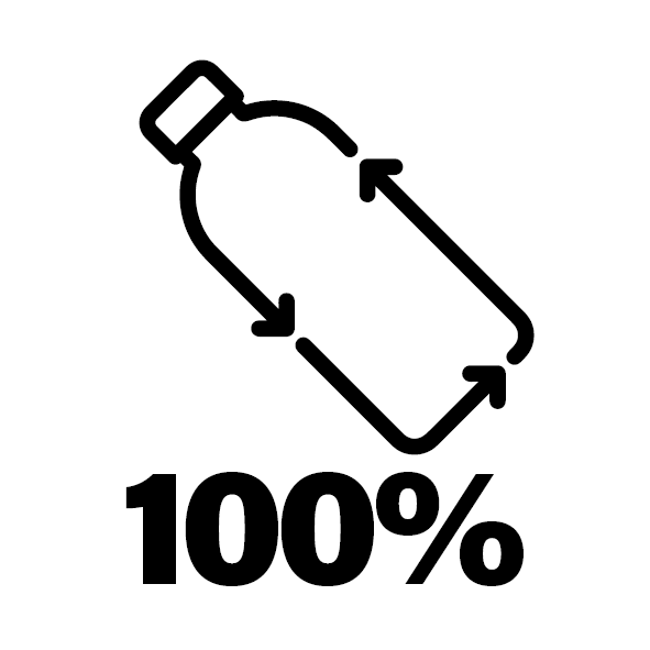 Hergestellt aus 100% recyceltem Plastik